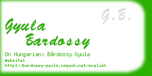 gyula bardossy business card