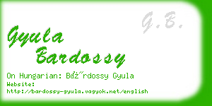 gyula bardossy business card